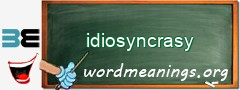 WordMeaning blackboard for idiosyncrasy